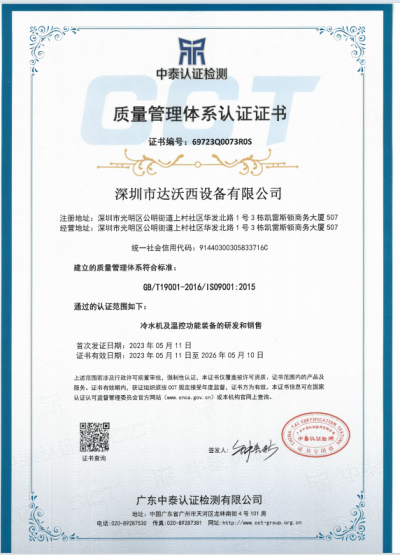 ISO 9001 Certificate